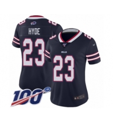 Women's Buffalo Bills #23 Micah Hyde Limited Navy Blue Inverted Legend 100th Season Football Jersey