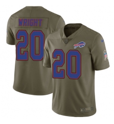 Men's Nike Buffalo Bills #20 Shareece Wright Limited Olive 2017 Salute to Service NFL Jersey