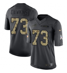 Men's Nike Buffalo Bills #73 Dion Dawkins Limited Black 2016 Salute to Service NFL Jersey
