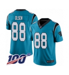 Men's Carolina Panthers #88 Greg Olsen Blue Alternate Vapor Untouchable Limited Player 100th Season Football Jersey