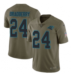 Youth Nike Carolina Panthers #24 James Bradberry Elite Green Salute to Service NFL Jersey