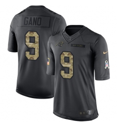 Men's Nike Carolina Panthers #9 Graham Gano Limited Black 2016 Salute to Service NFL Jersey