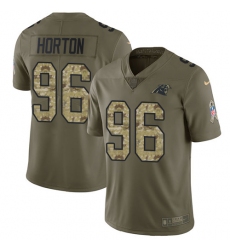 Men's Nike Carolina Panthers #96 Wes Horton Limited Olive/Camo 2017 Salute to Service NFL Jersey
