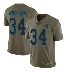 Men's Nike Carolina Panthers #34 Cameron Artis-Payne Limited Olive 2017 Salute to Service NFL Jersey