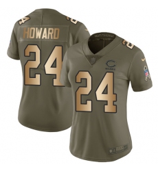 Women's Nike Chicago Bears #24 Jordan Howard Limited Olive/Gold Salute to Service NFL Jersey