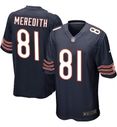 Men's Nike Chicago Bears #81 Cameron Meredith Game Navy Blue Team Color NFL Jersey