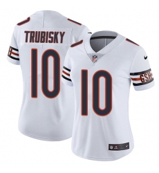 Women's Nike Chicago Bears #10 Mitchell Trubisky White Vapor Untouchable Limited Player NFL Jersey