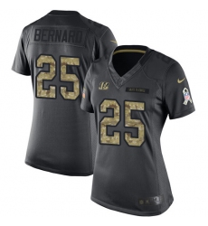 Women's Nike Cincinnati Bengals #25 Giovani Bernard Limited Black 2016 Salute to Service NFL Jersey