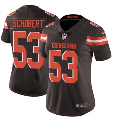 Women's Nike Cleveland Browns #53 Joe Schobert Brown Team Color Vapor Untouchable Limited Player NFL Jersey
