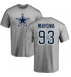 NFL Nike Dallas Cowboys #93 Benson Mayowa Ash Name & Number Logo T-Shirt