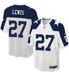 Men's Nike Dallas Cowboys #27 Jourdan Lewis Game White Throwback Alternate NFL Jersey