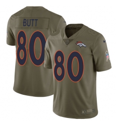 Youth Nike Denver Broncos #80 Jake Butt Limited Olive 2017 Salute to Service NFL Jersey