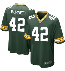 Men's Nike Green Bay Packers #42 Morgan Burnett Game Green Team Color NFL Jersey