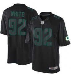 Men's Nike Green Bay Packers #92 Reggie White Limited Black Impact NFL Jersey