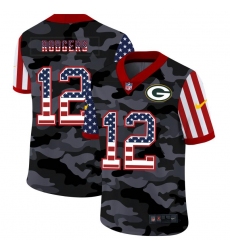 Men's Green Bay Packers #12 Aaron Rodgers Camo Flag Nike Limited Jersey