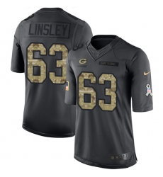Men's Nike Green Bay Packers #63 Corey Linsley Limited Black 2016 Salute to Service NFL Jersey
