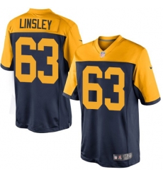 Youth Nike Green Bay Packers #63 Corey Linsley Limited Navy Blue Alternate NFL Jersey