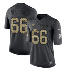 Men's Nike Green Bay Packers #66 Ray Nitschke Limited Black 2016 Salute to Service NFL Jersey