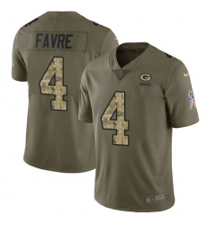 Youth Nike Green Bay Packers #4 Brett Favre Limited Olive/Camo 2017 Salute to Service NFL Jersey