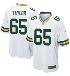 Men's Nike Green Bay Packers #65 Lane Taylor Game White NFL Jersey