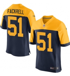 Men's Nike Green Bay Packers #51 Kyler Fackrell Elite Navy Blue Alternate NFL Jersey
