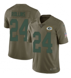 Youth Nike Green Bay Packers #24 Quinten Rollins Limited Olive 2017 Salute to Service NFL Jersey