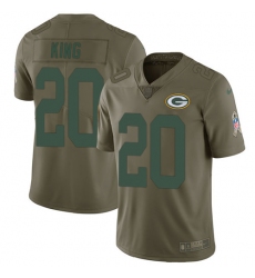 Men's Nike Green Bay Packers #20 Kevin King Limited Olive 2017 Salute to Service NFL Jersey