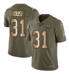 Youth Nike Green Bay Packers #31 Davon House Limited Olive/Gold 2017 Salute to Service NFL Jersey