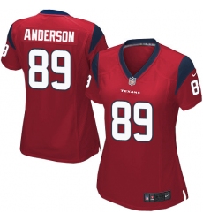 Women's Nike Houston Texans #89 Stephen Anderson Game Red Alternate NFL Jersey