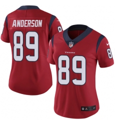 Women's Nike Houston Texans #89 Stephen Anderson Limited Red Alternate Vapor Untouchable NFL Jersey