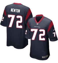 Men's Nike Houston Texans #72 Derek Newton Game Navy Blue Team Color NFL Jersey
