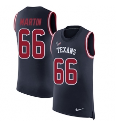 Men's Nike Houston Texans #66 Nick Martin Limited Navy Blue Rush Player Name & Number Tank Top NFL Jersey
