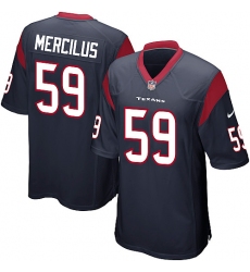 Men's Nike Houston Texans #59 Whitney Mercilus Game Navy Blue Team Color NFL Jersey
