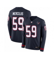 Youth Nike Houston Texans #59 Whitney Mercilus Limited Navy Blue Therma Long Sleeve NFL Jersey
