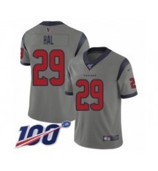 Youth Houston Texans #29 Andre Hal Limited Gray Inverted Legend 100th Season Football Jersey