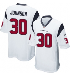 Men's Nike Houston Texans #30 Kevin Johnson Game White NFL Jersey