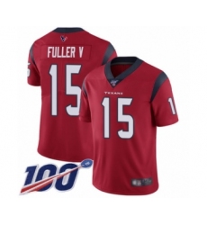 Men's Houston Texans #15 Will Fuller V Red Alternate Vapor Untouchable Limited Player 100th Season Football Jersey