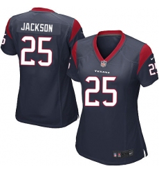 Women's Nike Houston Texans #25 Kareem Jackson Game Navy Blue Team Color NFL Jersey