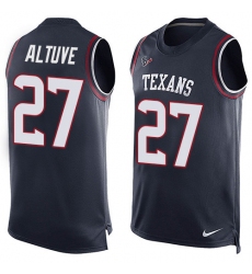 Men's Nike Houston Texans #27 Jose Altuve Limited Navy Blue Player Name & Number Tank Top NFL Jersey