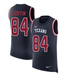 Men's Nike Houston Texans #84 Ryan Griffin Limited Navy Blue Rush Player Name & Number Tank Top NFL Jersey