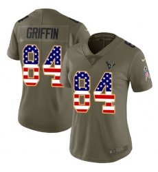 Women's Nike Houston Texans #84 Ryan Griffin Limited Olive/USA Flag 2017 Salute to Service NFL Jersey