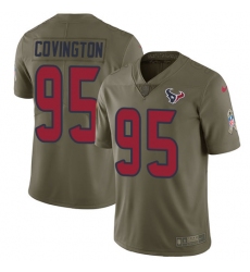 Men's Nike Houston Texans #95 Christian Covington Limited Olive 2017 Salute to Service NFL Jersey