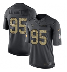 Youth Nike Houston Texans #95 Christian Covington Limited Black 2016 Salute to Service NFL Jersey
