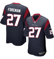 Men's Nike Houston Texans #27 D'Onta Foreman Game Navy Blue Team Color NFL Jersey