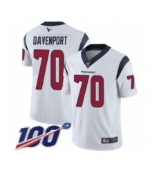 Men's Houston Texans #70 Julien Davenport White Vapor Untouchable Limited Player 100th Season Football Jersey