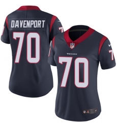 Women's Nike Houston Texans #70 Julien Davenport Elite Navy Blue Team Color NFL Jersey
