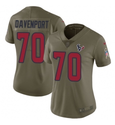Women's Nike Houston Texans #70 Julien Davenport Limited Olive 2017 Salute to Service NFL Jersey