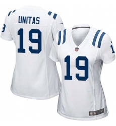 Women's Nike Indianapolis Colts #19 Johnny Unitas Game White NFL Jersey