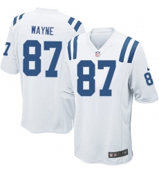 Men's Nike Indianapolis Colts #87 Reggie Wayne Game White NFL Jersey