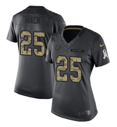 Women's Nike Indianapolis Colts #25 Marlon Mack Limited Black 2016 Salute to Service NFL Jersey